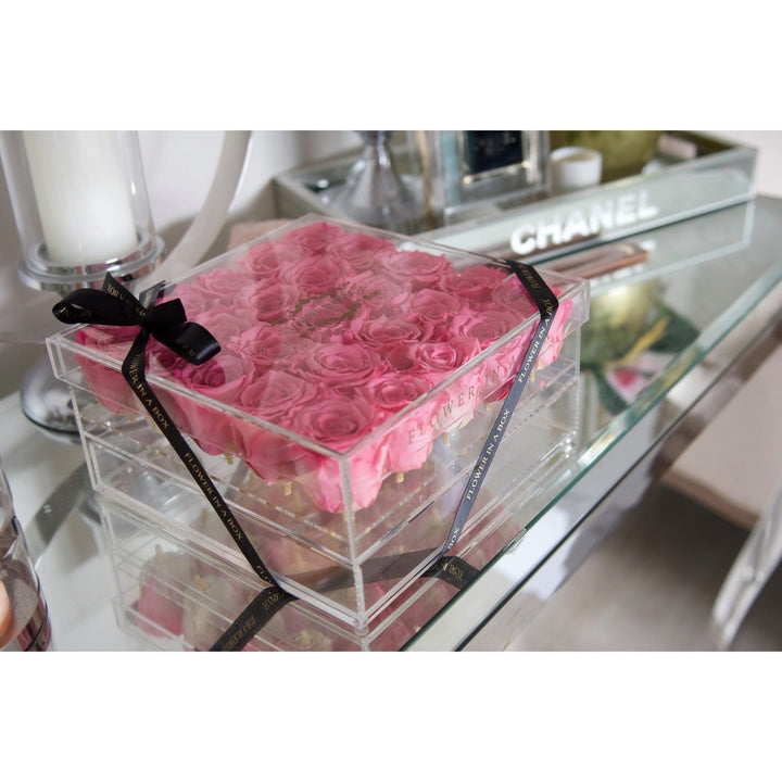 Twenty Five- Acrylic Rose Organiser - flower in a box