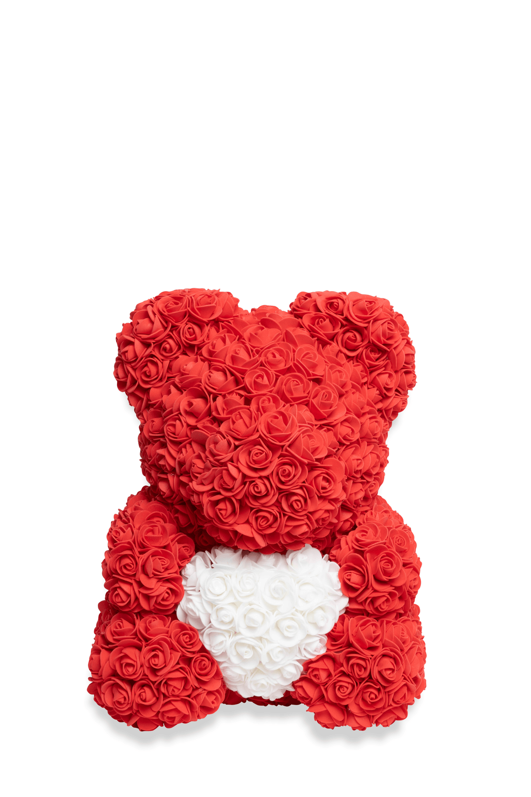الدب الوردي - أحمر بقلب أبيض