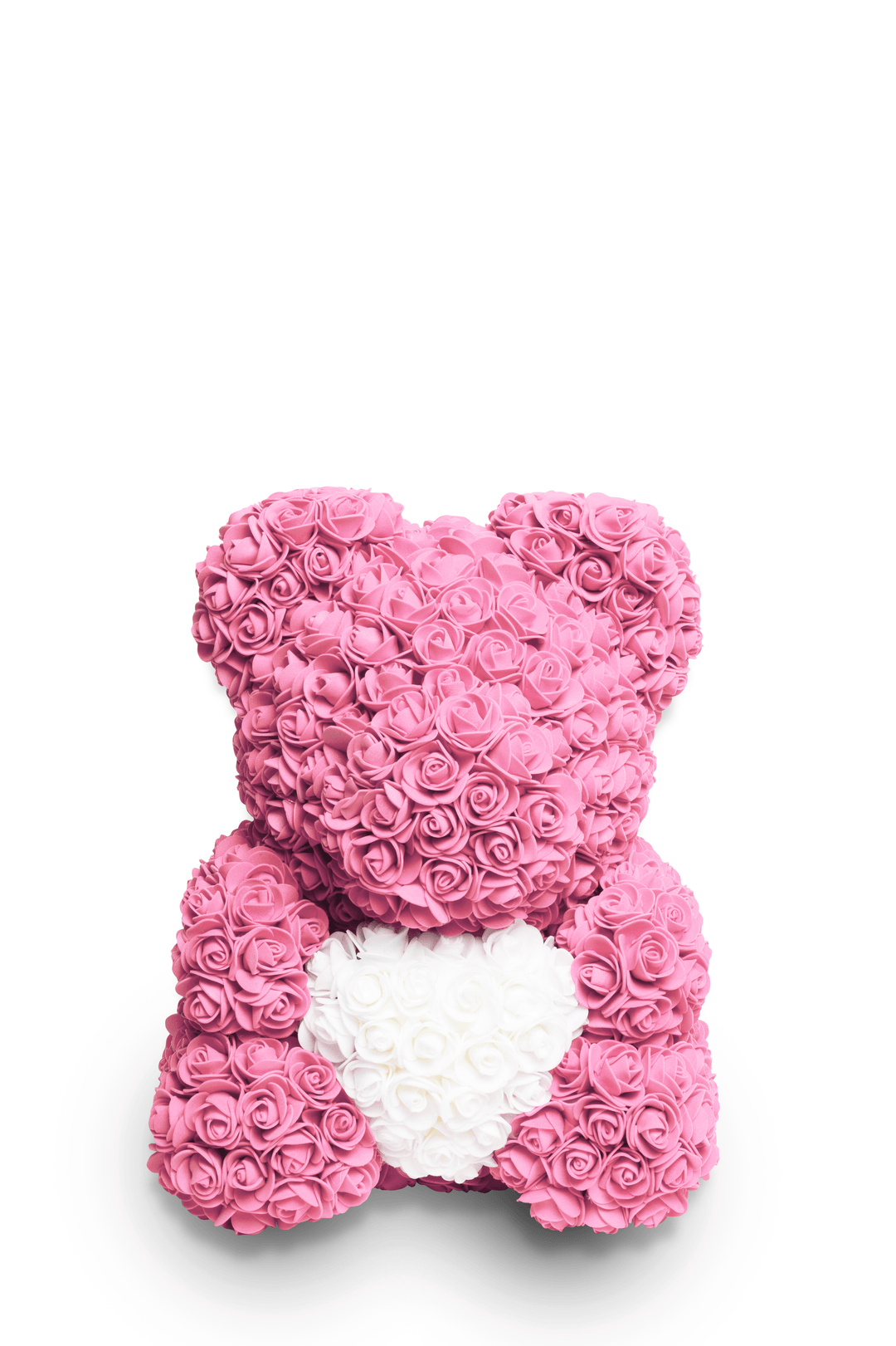 Rose Bear- Pink with White heart